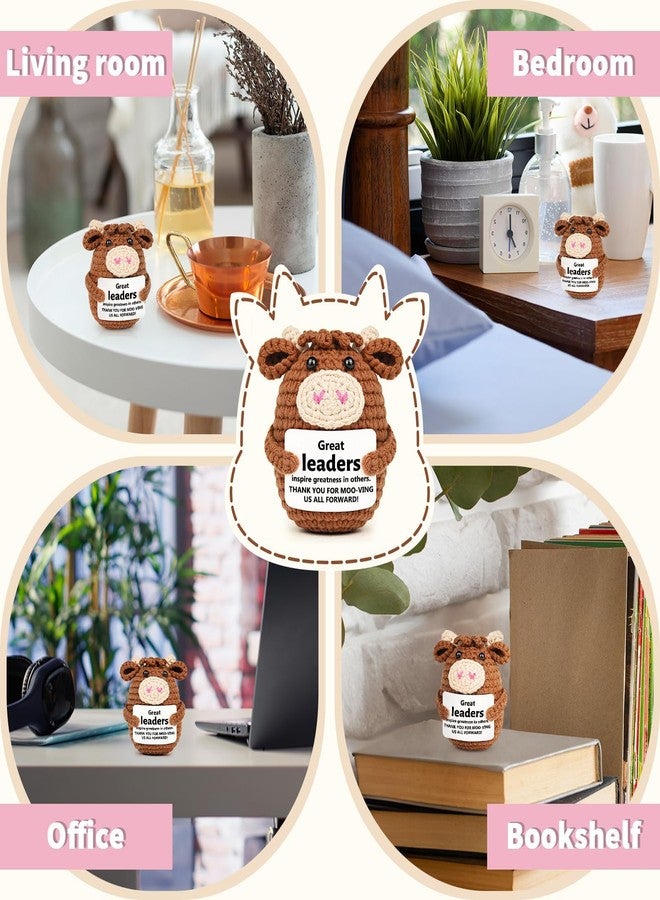Gleevera Boss Gifts for Women for Boss Christmas, Bosses Lady Female Men Male,Thank You Gift for Bosses Leader Supervisor Manager from Employee Birthday, Handmade Crochet Highland Cow - Image 5